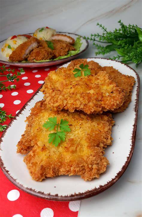 Panko morzsás rántott karaj tepsiben