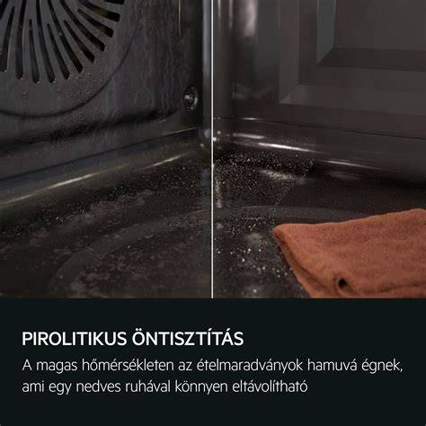 Villanysütő pirolitikus tisztításának szemléltetése